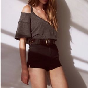 NEVER WORN FREE PEOPLE HI-RISE BLACK DENIM SHORTS